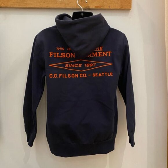 Filson Prospector Embroidered Hoodie | Navy Blaze Diamond | Size XS, S | NWT - Picture 1 of 7